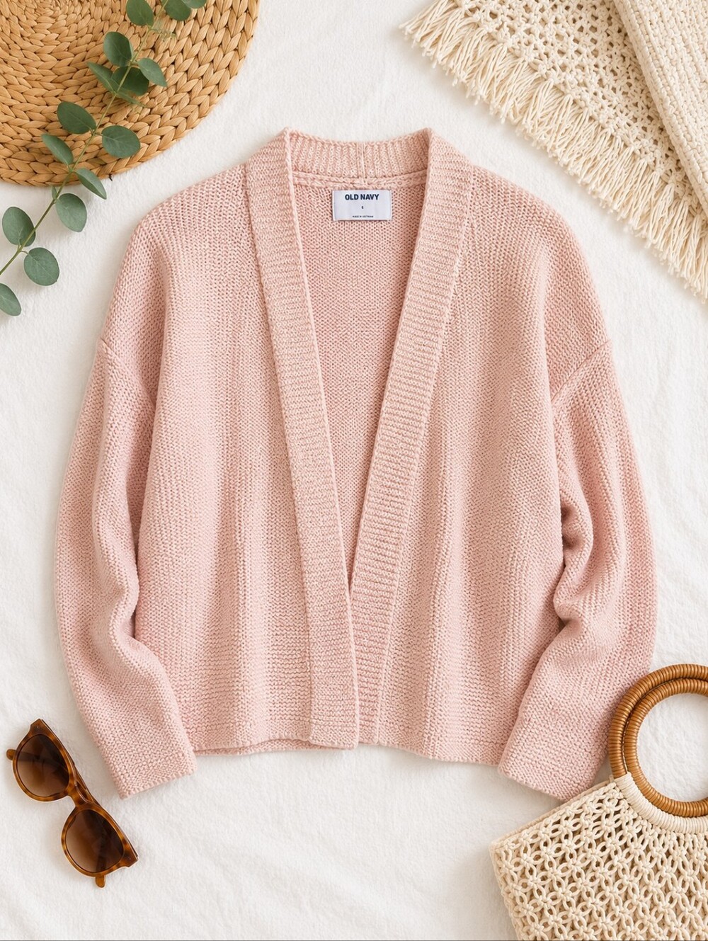 Old Navy Blush Open Front Knit Cardigan Sweater Small